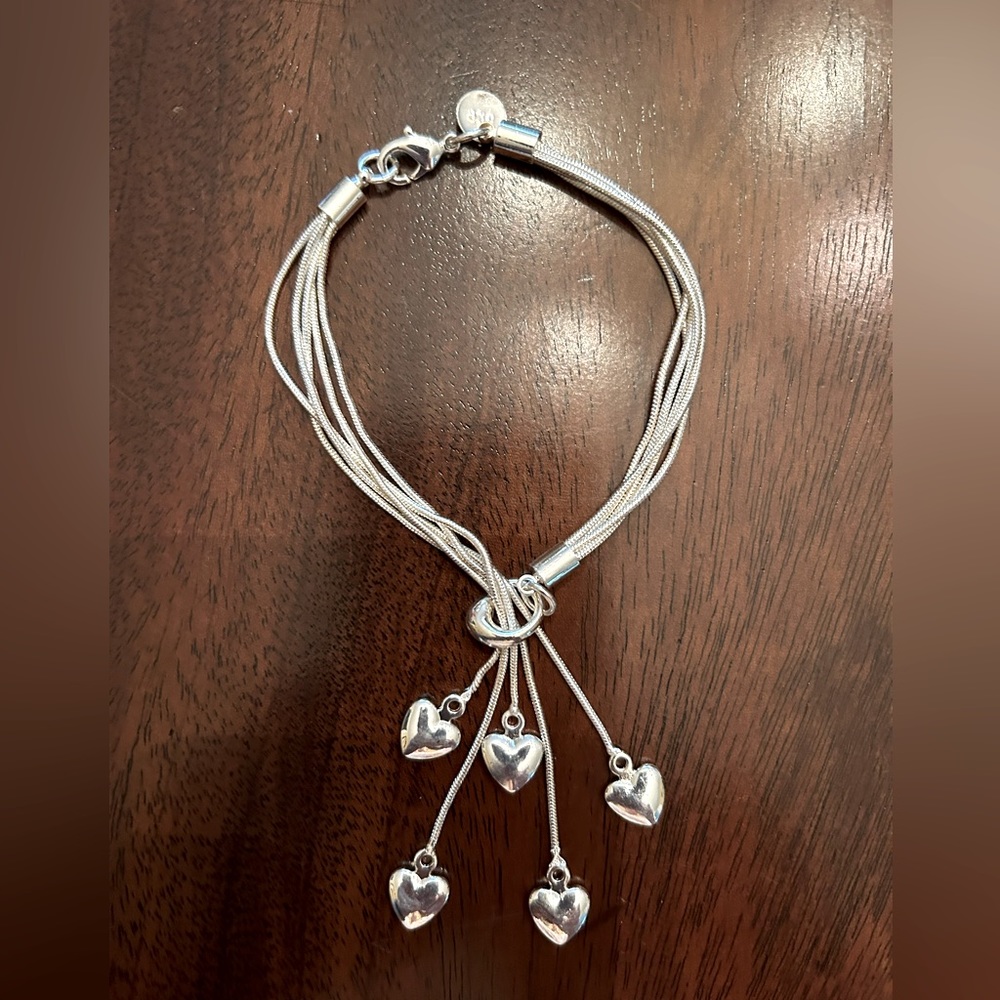 Silver hearts bracelet